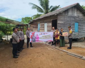 Giat Bansos Polsek MHU Dalam Rangka HUT Bhayangkara ke-78 Tahun 2024 