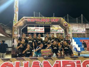 Tim Voli Polsek Nanga Tayap Juara di Turnamen Bola Voli Kapolres Cup 2024