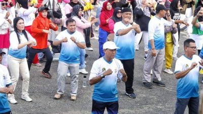 Senam Massal Dalam Rangka Napak Tilas 2024 Dan HUT Koperasi Serta UMKM Nasional